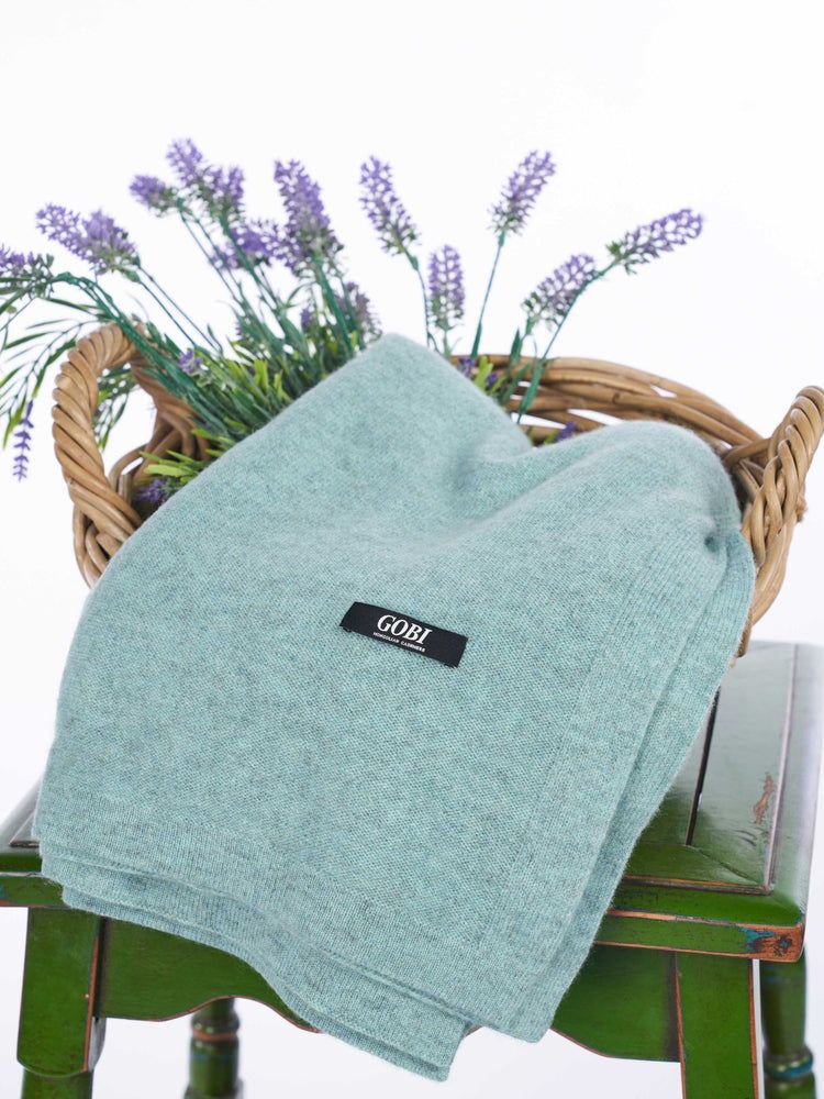 Home Cashmere Jersey Knit Blanket Gray Mist - Gobi Cashmere 