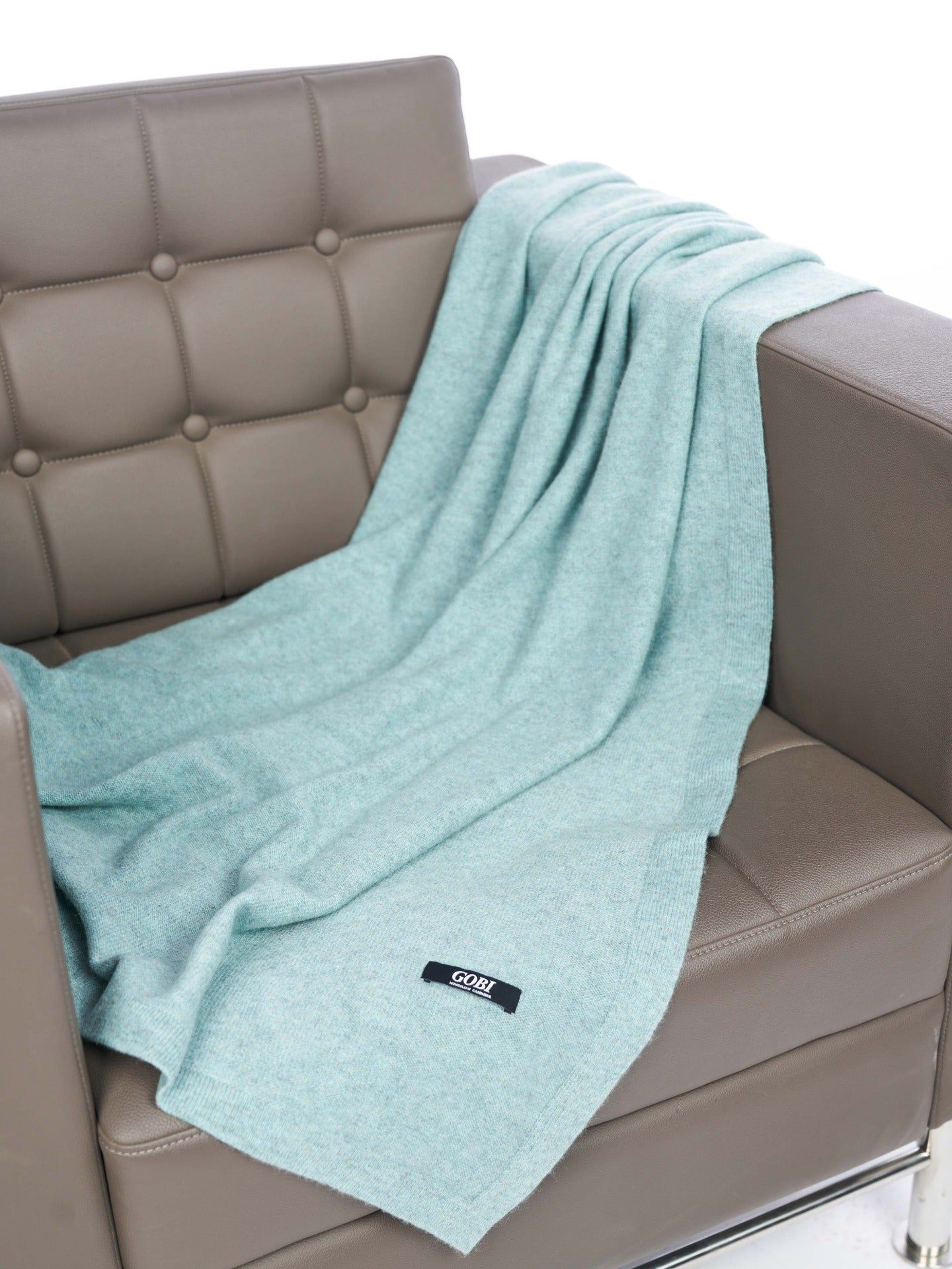 Home Cashmere Jersey Knit Blanket Gray Mist - Gobi Cashmere