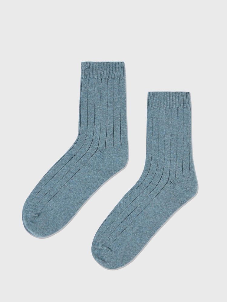 Unisex Cashmere Trim Knit Bed Socks Citadel - Gobi Cashmere