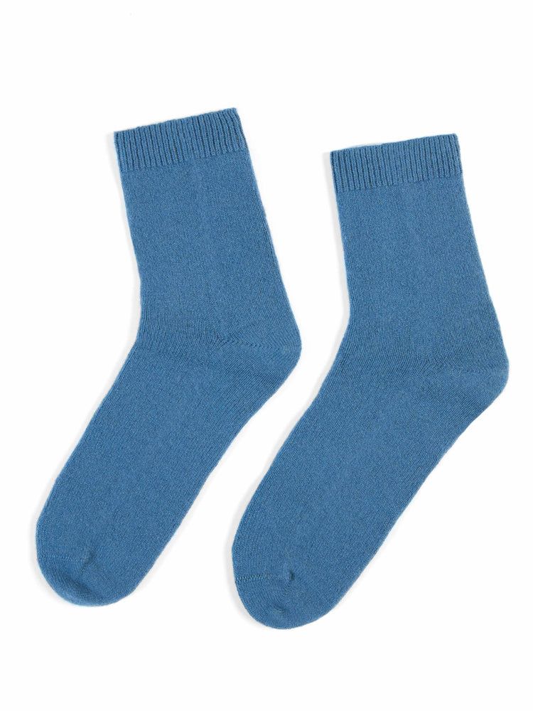 Unisex Cashmere Rib Knit Bed Socks Stellar - Gobi Cashmere