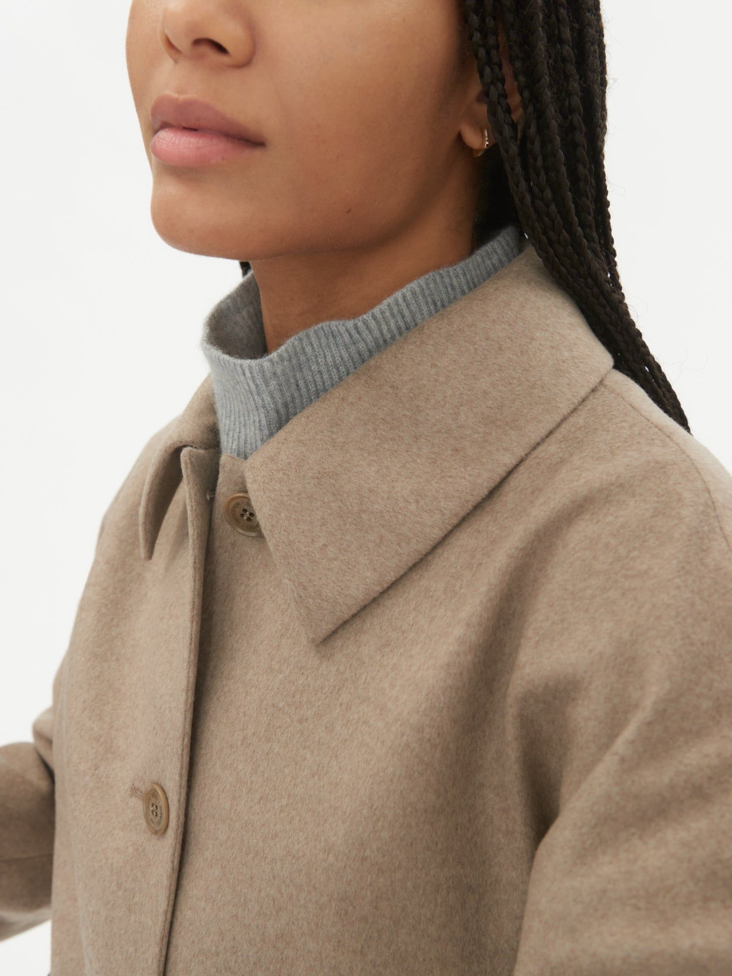 Women's Cashmere Belted Coat Taupe - Gobi Cashmere