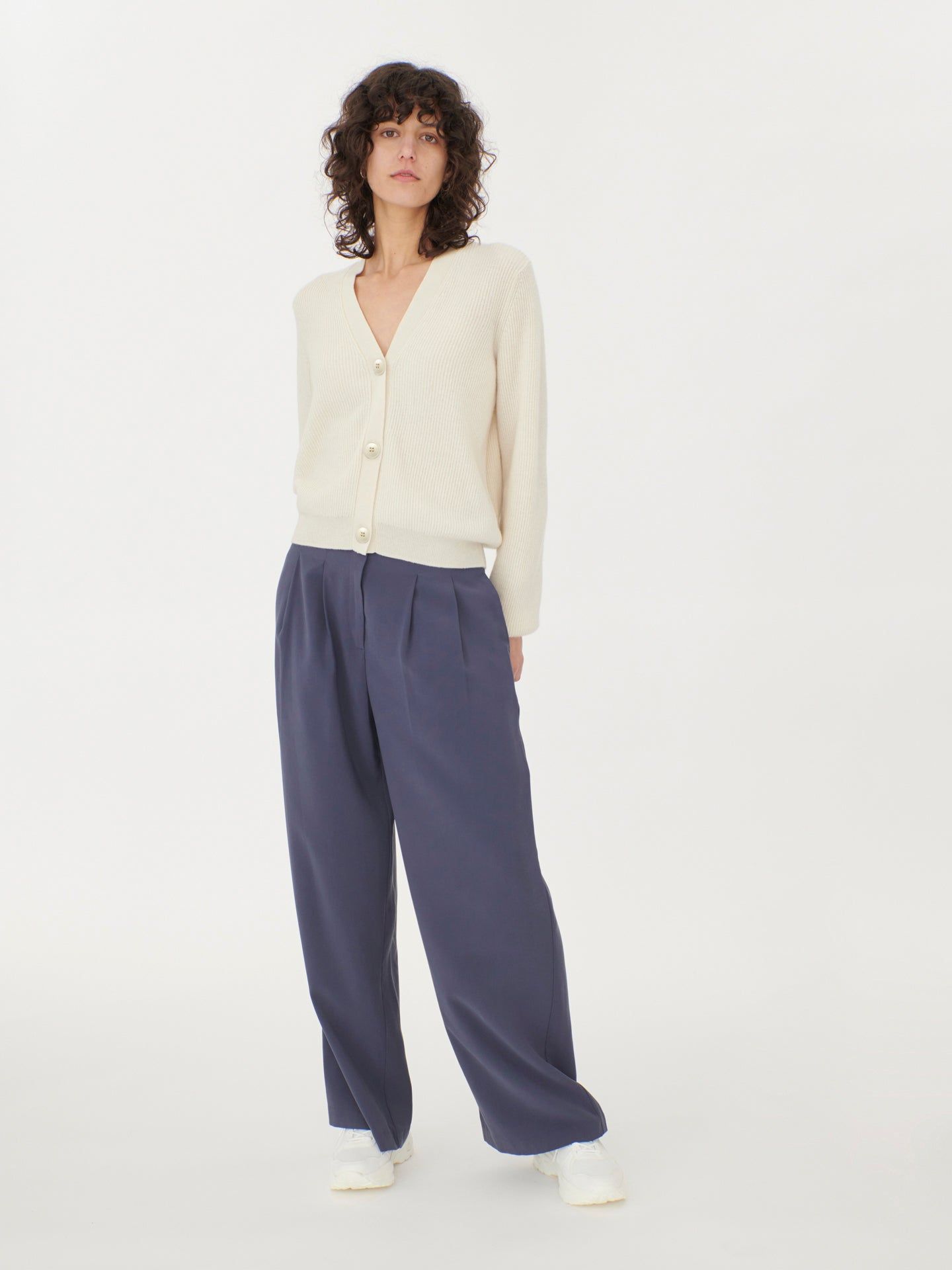 Women's Cashmere Short Cardigan Off White -Gobi Cashmere