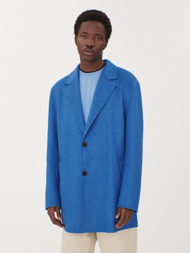 Men's Cashmere Short Coat Federal Blue - Gobi Cashmere