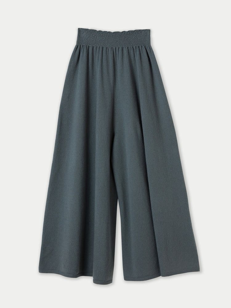 Women's Cashmere 3D Wide Pants Neutral Gray - Gobi Cashmere