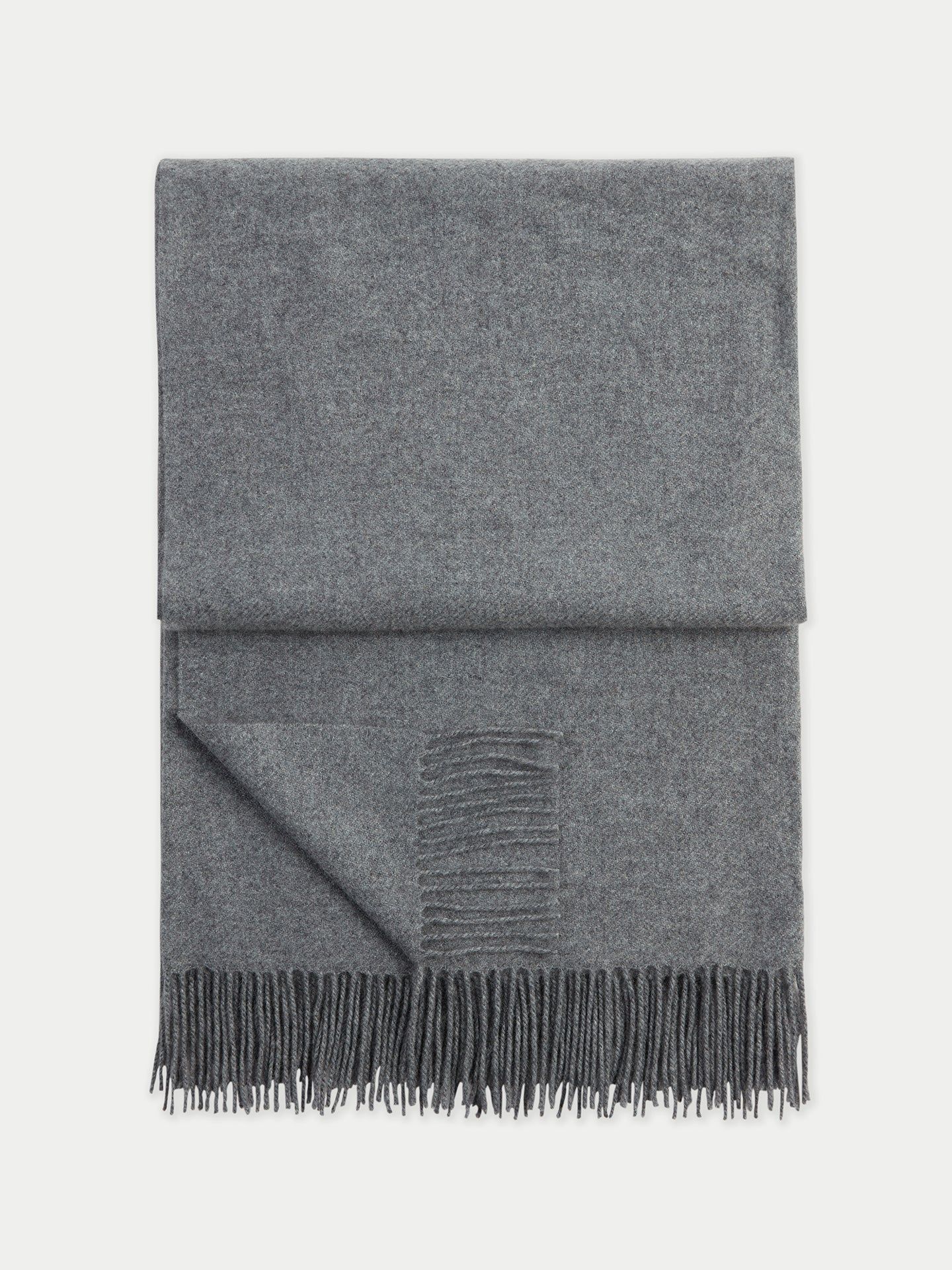 Cashmere Medium Fringe Blanket Dim Gray - Gobi Cashmere
