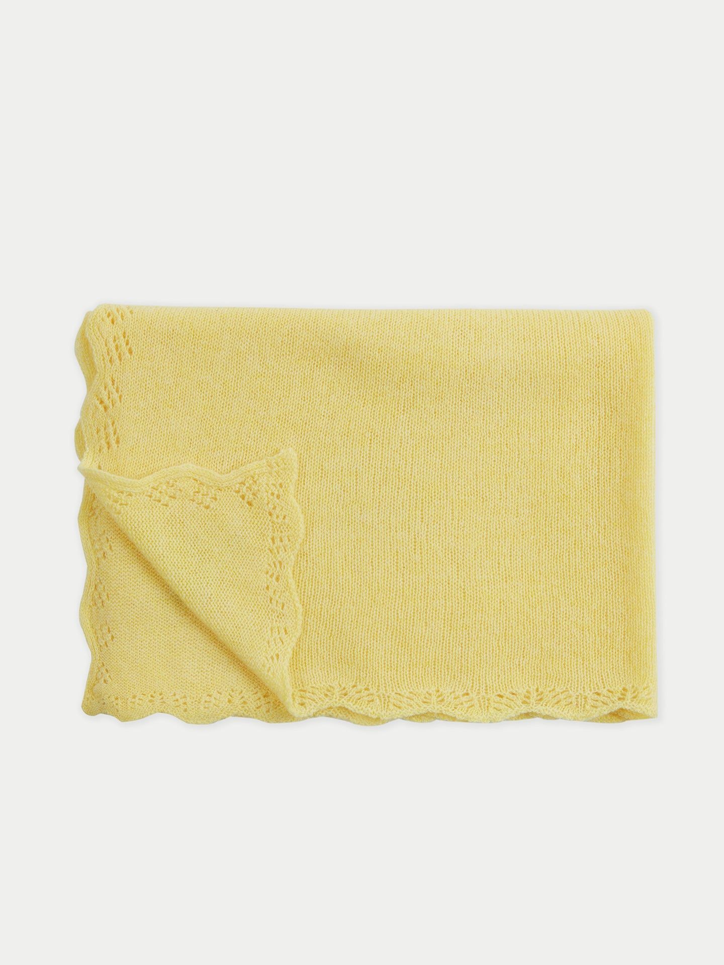 Cashmere Ajour Baby Blanket Pale Banana - Gobi Cashmere