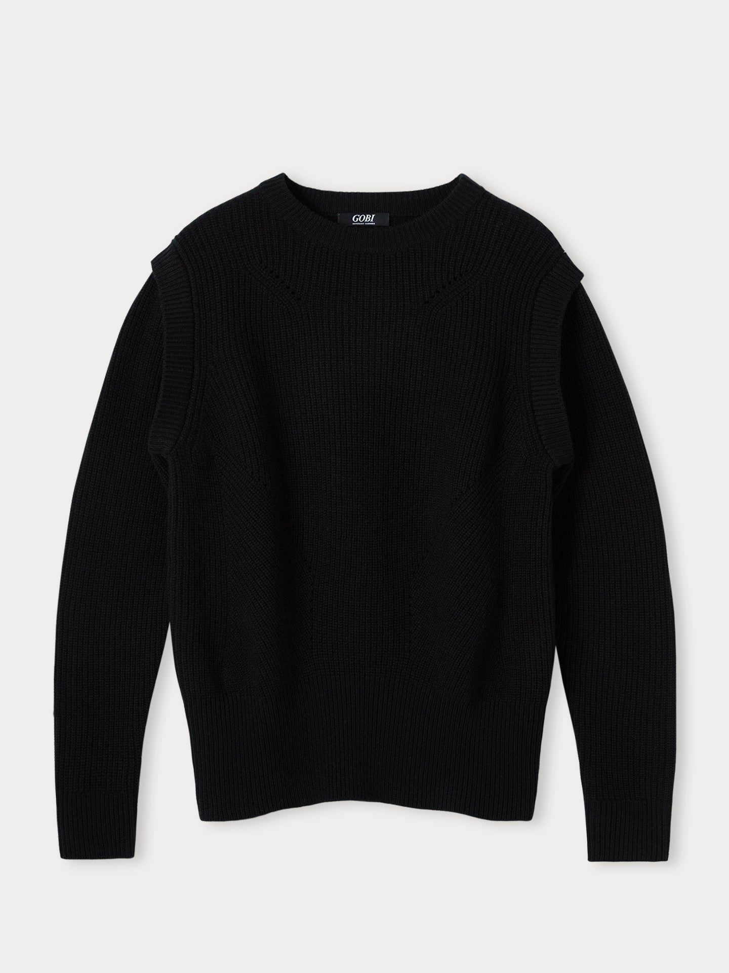 Women's Cashmere Layered Effect Sweater Black - Gobi Cashmere