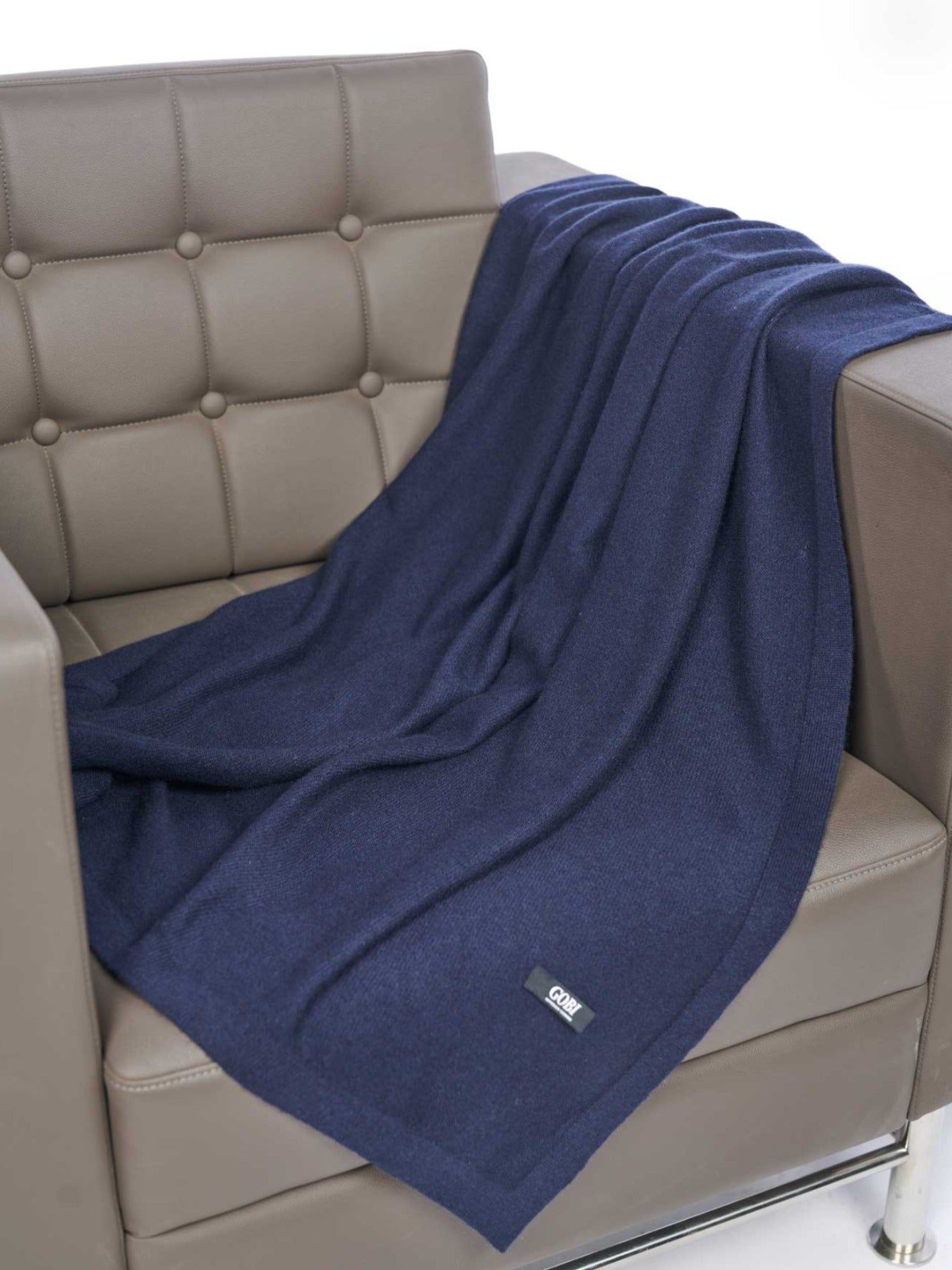 Cashmere Jersey Knit Blanket Dress Blue - Gobi Cashmere