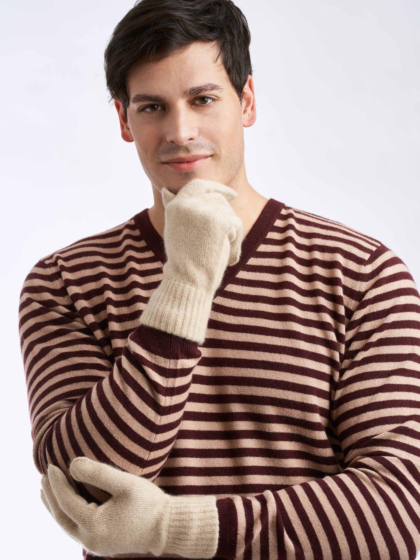Men's Cashmere Gloves Beige - Gobi Cashmere