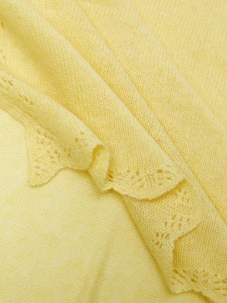 Cashmere Ajour Baby Blanket Pale Banana - Gobi Cashmere