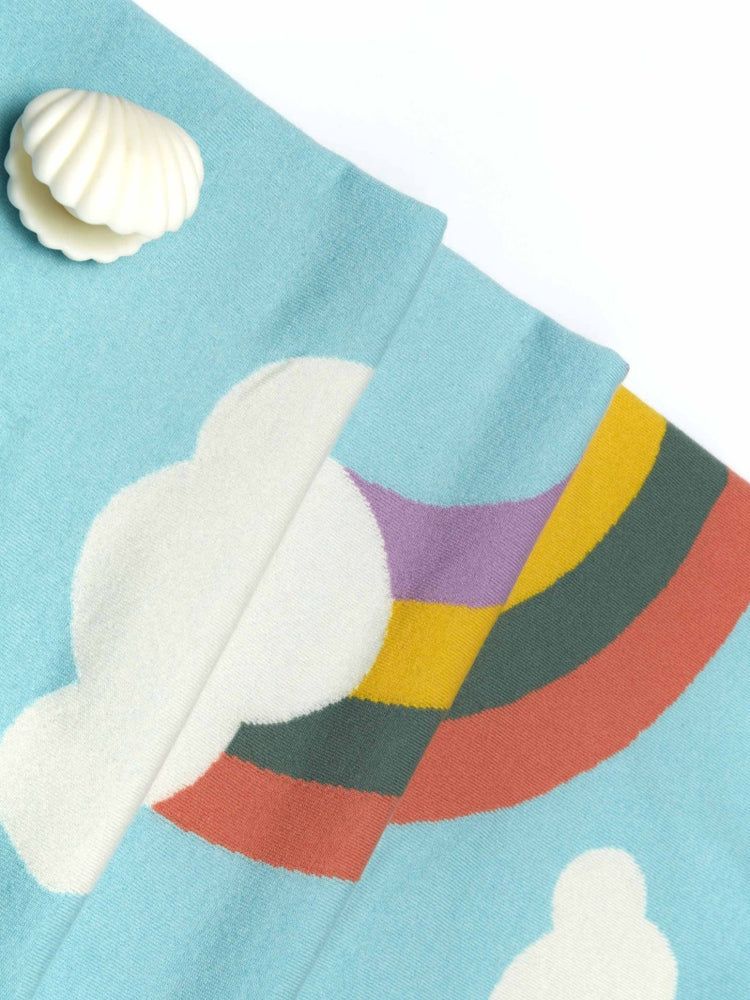 Cashmere Rainbow Baby Blanket Blue Glass - Gobi Cashmere