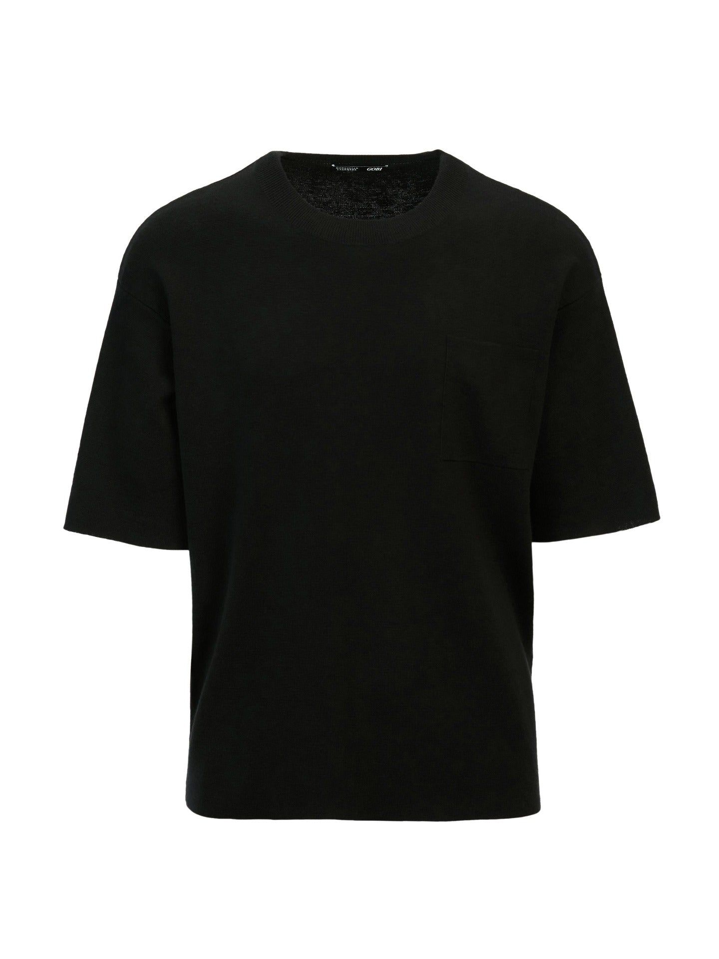 Men's Silk Cashmere Pocket T-Shirt Black - Gobi Cashmere