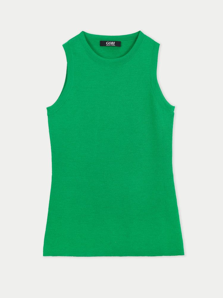 Women' Cashmere Silk Cashmere Tank Top Jolly Green - Gobi Cashmere