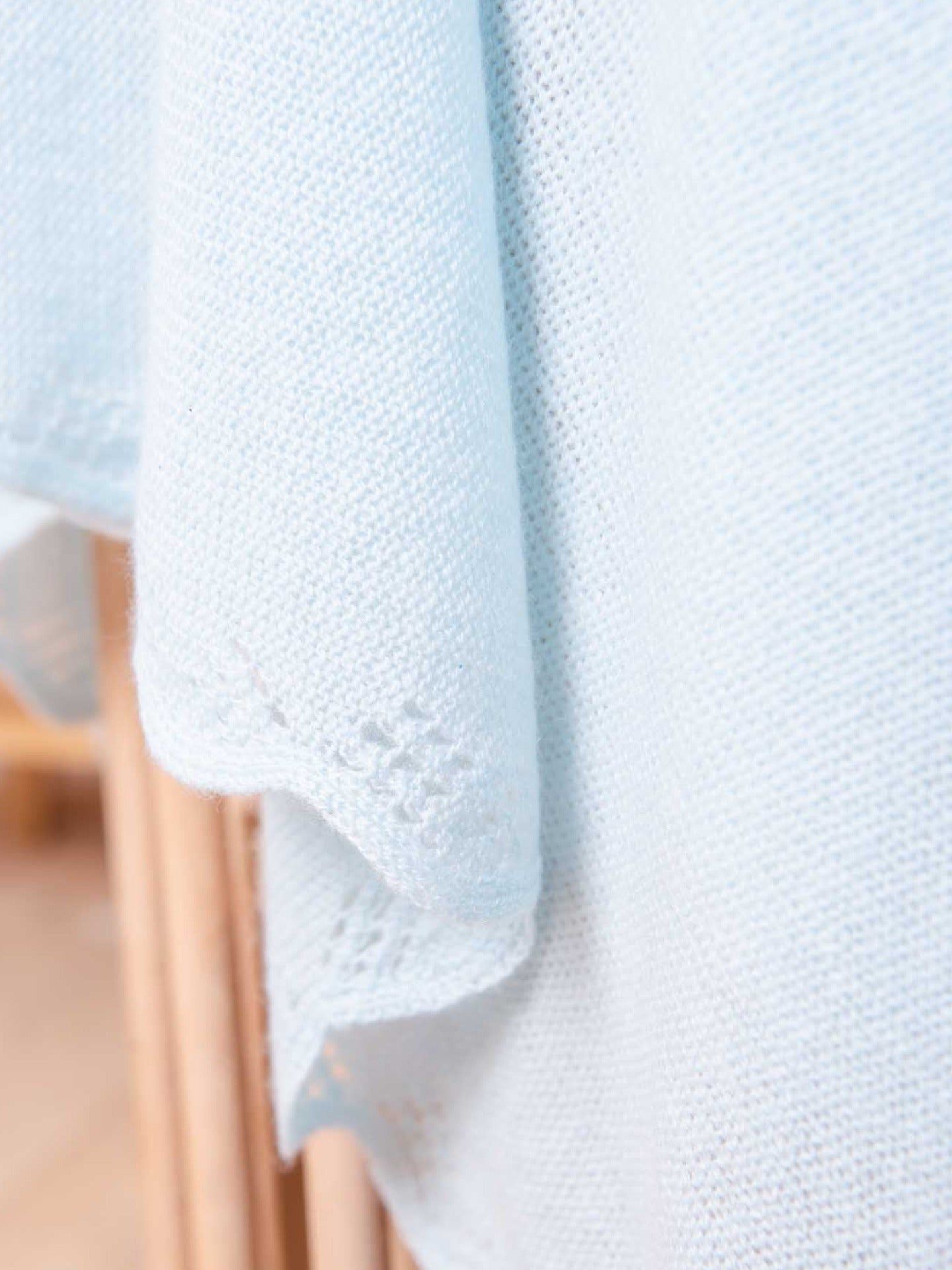 Cashmere Ajour Baby Blanket Blue Glass -  Gobi Cashmere